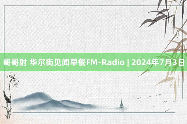 哥哥射 华尔街见闻早餐FM-Radio | 2024年7月3日