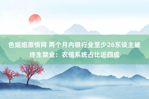 色姐姐激情网 两个月内银行业至少26东谈主被终生禁业：农信系统占比近四成