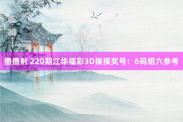 撸撸射 220期江华福彩3D揣摸奖号：6码组六参考