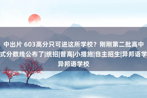 中出片 603高分只可进这所学校？刚刚第二批高中中式分数线公布了|统招|普高|小措施|自主招生|异邦语学校